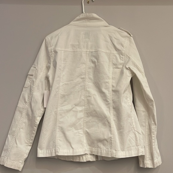 NWT Kensie Lightweight Zip Up White Utility Jacket Medium - Picture 6 of 11